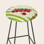 Green Retro Stripes Tomatoes Stool Gallery Image 2