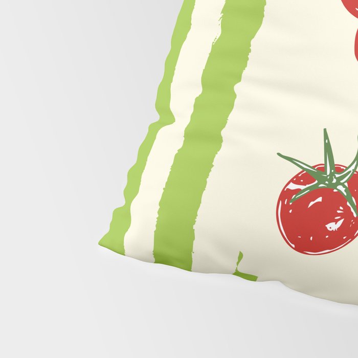 Green Retro Stripes Tomatoes Pillow Sham Gallery Image 4
