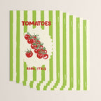 Green Retro Stripes Tomatoes Wrapping Paper Gallery Image 3
