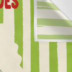 Green Retro Stripes Tomatoes Wall Tapestry Gallery Image 3