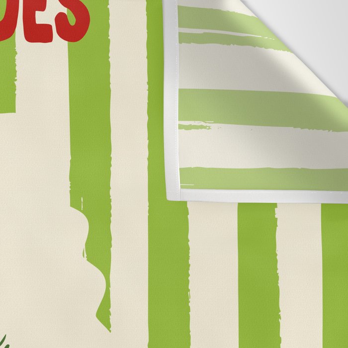 Green Retro Stripes Tomatoes Wall Tapestry Gallery Image 3