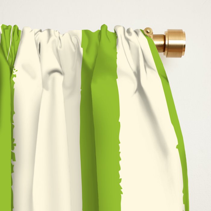 Green Retro Stripes Tomatoes Window Curtain Gallery Image 2