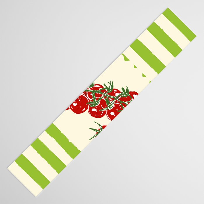 Green Retro Stripes Tomatoes Table Runner Gallery Image 3