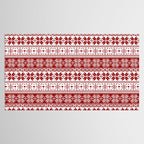 Red Winter Fair Isle Pattern Tablecloth Gallery Image 2