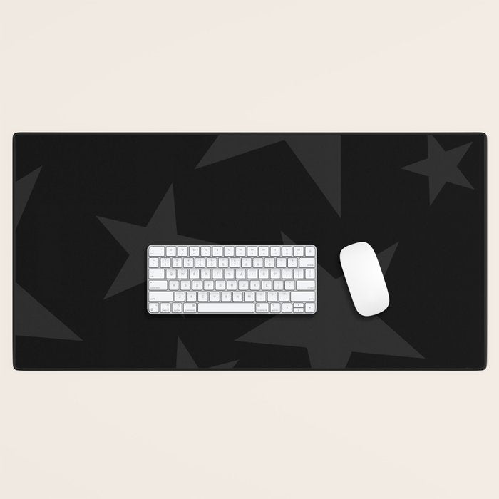 Stealth Grey and Jet Black Big Ol' Stars Desk Mat Gallery Image 1