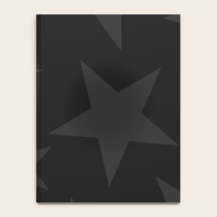 Stealth Grey and Jet Black Big Ol' Stars Notebook Gallery Image 4