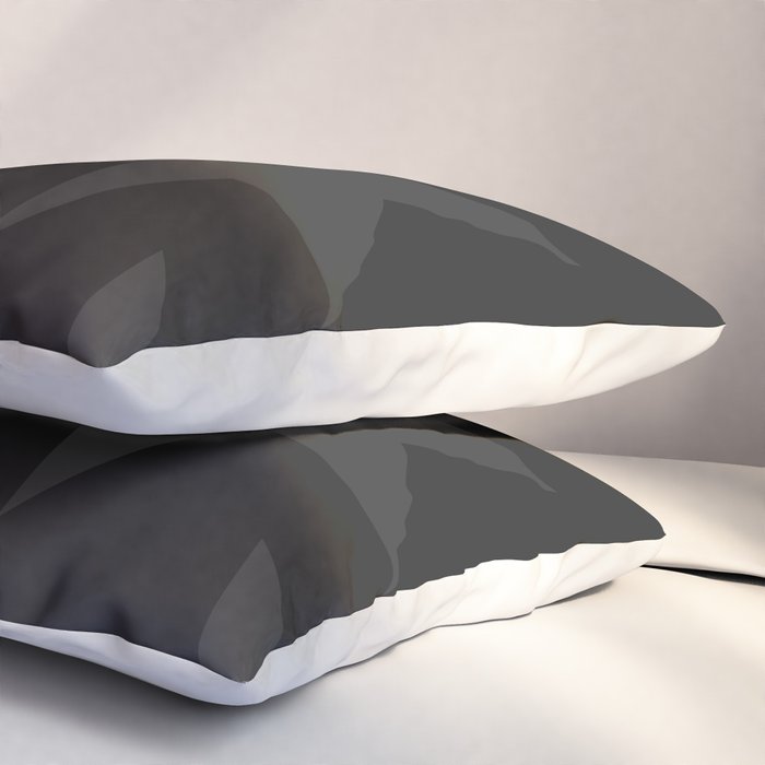 Stealth Grey and Jet Black Big Ol' Stars Pillow Sham Gallery Image 3