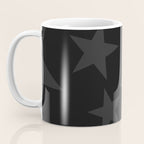 Stealth Grey and Jet Black Big Ol' Stars Coffee Mug Gallery Image 3