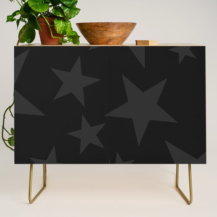 Stealth Grey and Jet Black Big Ol' Stars Credenza Gallery Image 1