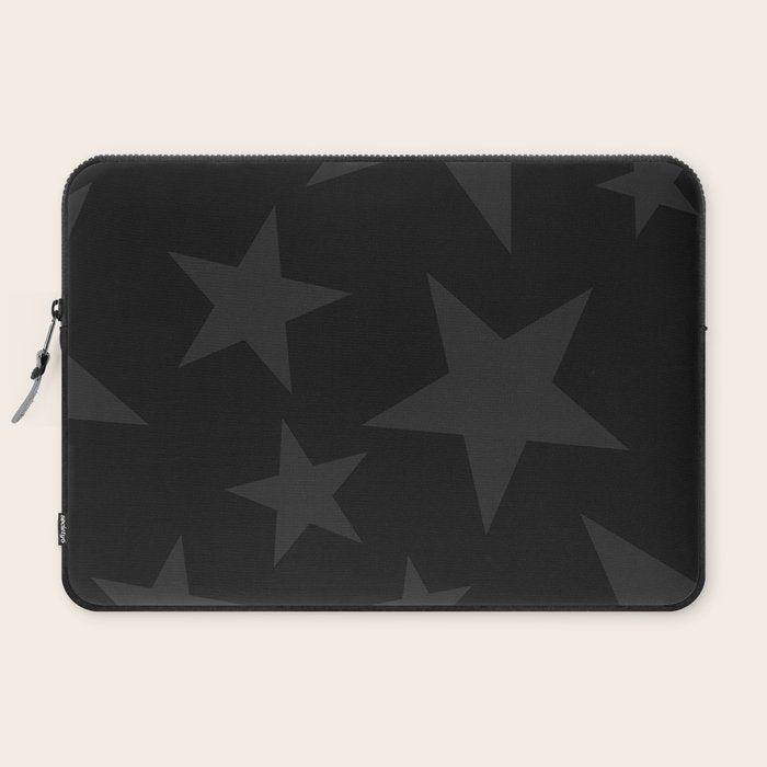 Stealth Grey and Jet Black Big Ol' Stars Laptop Sleeve Gallery Image 2