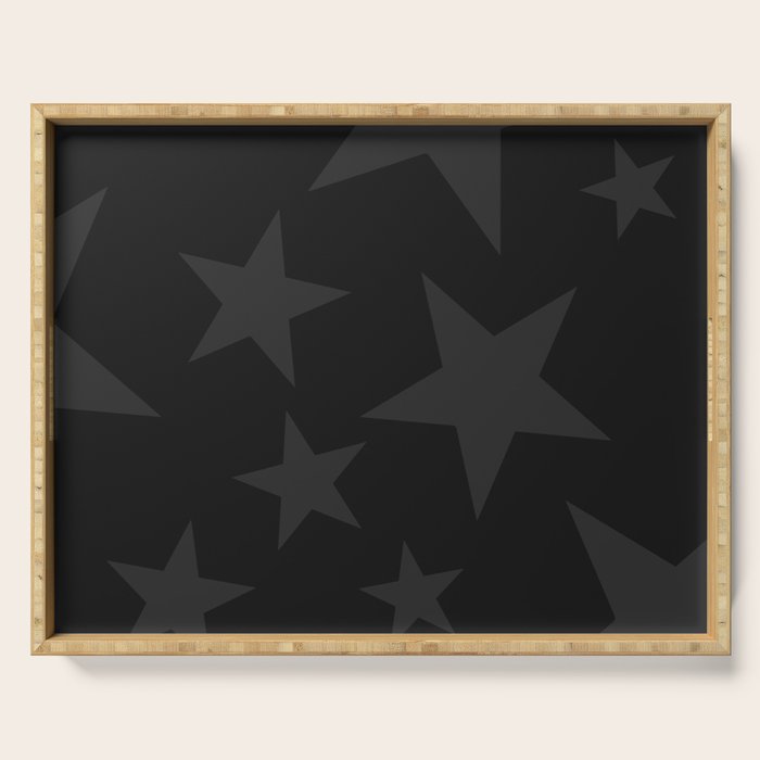 Stealth Grey and Jet Black Big Ol' Stars Serving Tray Gallery Image 1