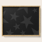 Stealth Grey and Jet Black Big Ol' Stars Serving Tray Gallery Image 1