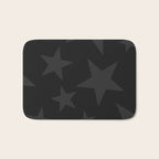 Stealth Grey and Jet Black Big Ol' Stars Bath Mat Gallery Image 1
