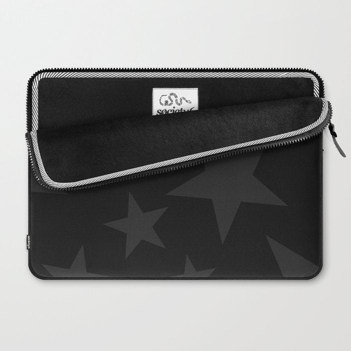 Stealth Grey and Jet Black Big Ol' Stars Laptop Sleeve Gallery Image 2