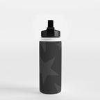 Stealth Grey and Jet Black Big Ol' Stars Water Bottle Gallery Image 2