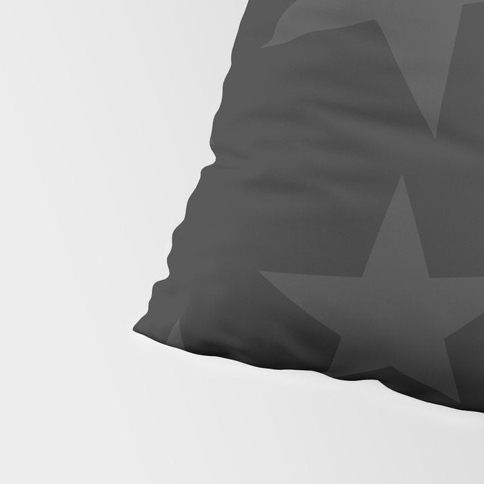 Stealth Grey and Jet Black Big Ol' Stars Pillow Sham Gallery Image 4