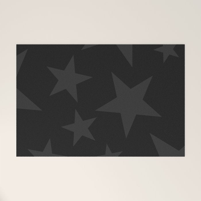 Stealth Grey and Jet Black Big Ol' Stars Welcome Mat Gallery Image 1