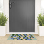 Flower Snake - Green, Blue and Off White Welcome Mat Gallery Image 3