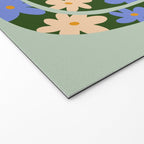 Flower Snake - Green, Blue and Off White Welcome Mat Gallery Image 2