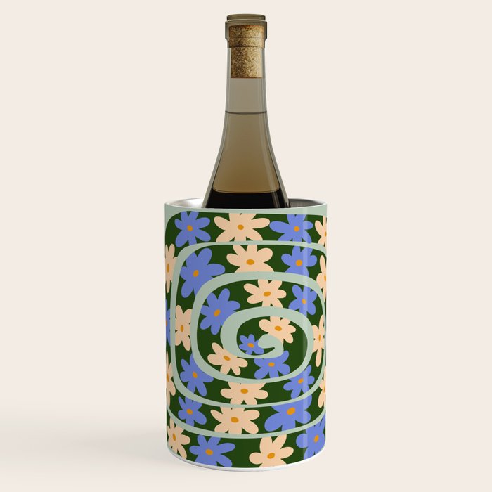 Flower Snake - Green, Blue and Off White Wine Chiller Gallery Image 1