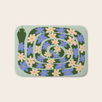Flower Snake - Green, Blue and Off White Bath Mat Gallery Image 1