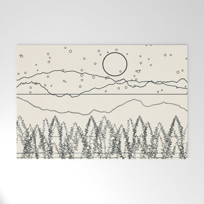 Minimal Line Mountain Beauty II Welcome Mat Gallery Image 1