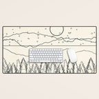 Minimal Line Mountain Beauty II Desk Mat Gallery Image 1