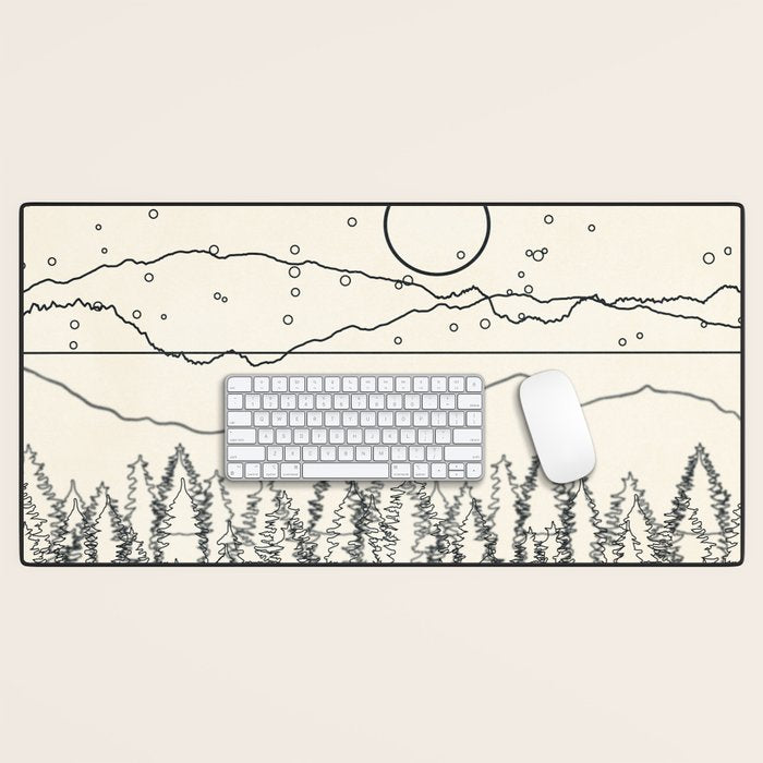 Minimal Line Mountain Beauty II Desk Mat Gallery Image 1