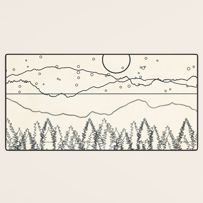 Minimal Line Mountain Beauty II Desk Mat Gallery Image 3