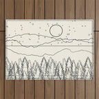 Minimal Line Mountain Beauty II Outdoor Rug Gallery Image 1