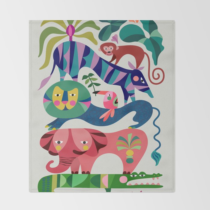 Safari Animals  Throw Blanket Gallery Image 2