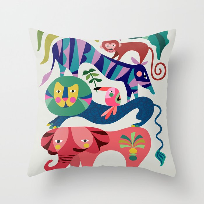 Safari Animals  Throw Pillow Gallery Image 6