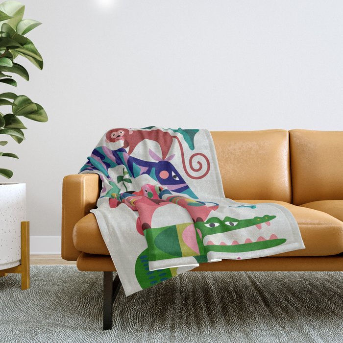 Safari Animals  Throw Blanket Gallery Image 1