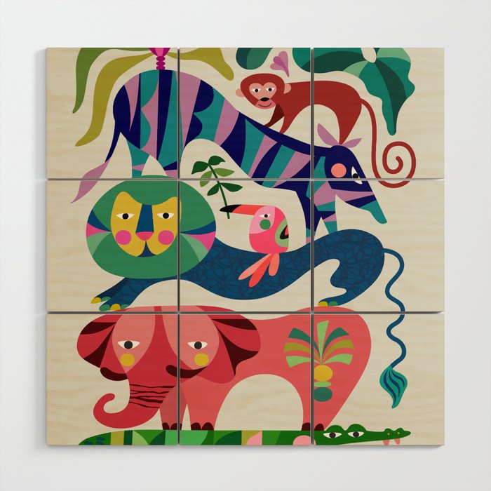 Safari Animals  Wood Wall Art Gallery Image 1