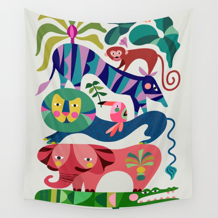 Safari Animals  Wall Tapestry Gallery Image 1