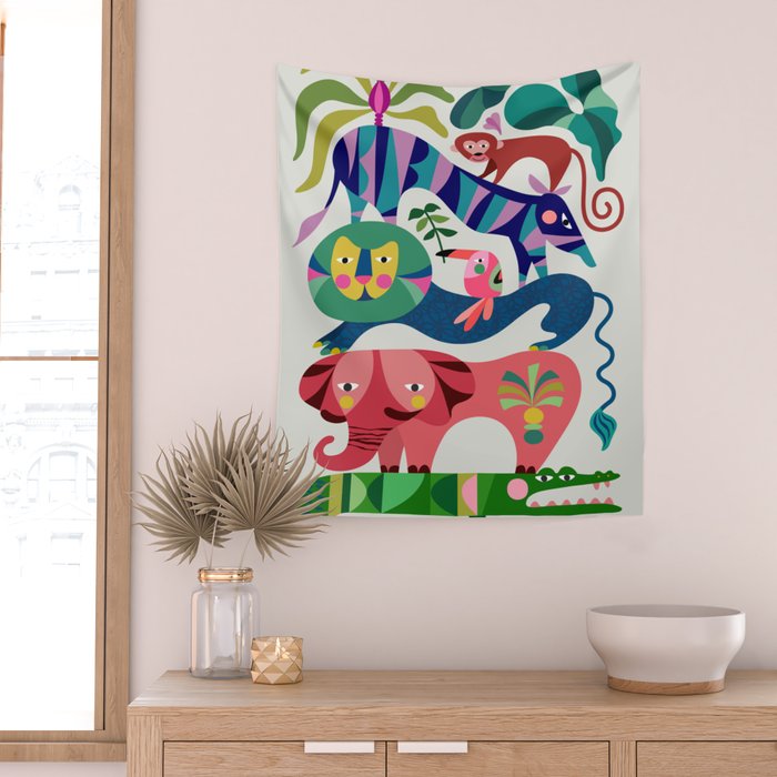 Safari Animals  Wall Tapestry Gallery Image 2