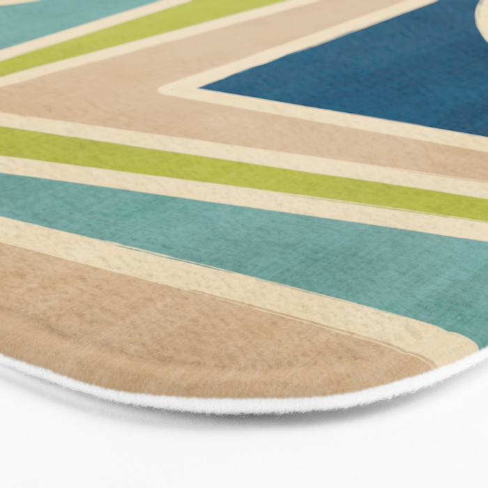 Blue Green Beige Aqua Artwork Bath Mat Gallery Image 3