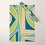 Blue Green Beige Aqua Artwork Wrapping Paper Gallery Image 1