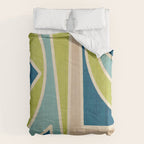 Blue Green Beige Aqua Artwork Comforter Gallery Image 6