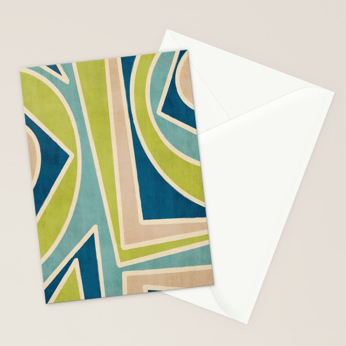 Blue Green Beige Aqua Artwork Stationery Card Gallery Image 2
