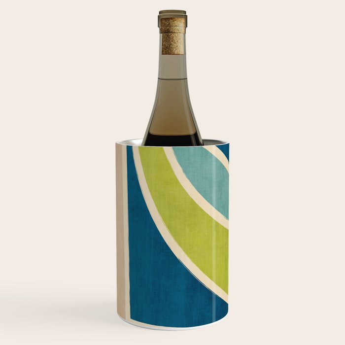 Blue Green Beige Aqua Artwork Wine Chiller Gallery Image 3