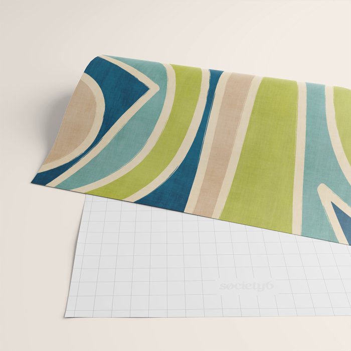 Blue Green Beige Aqua Artwork Wrapping Paper Gallery Image 2