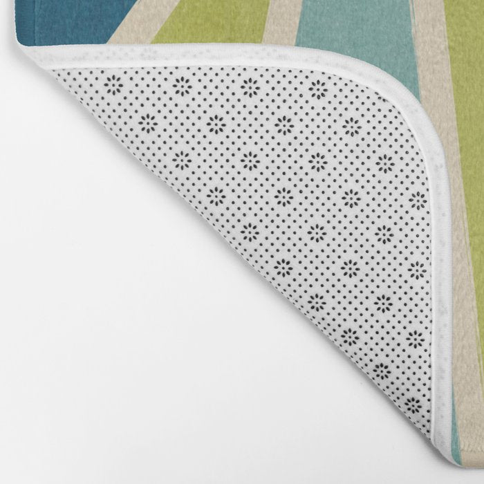 Blue Green Beige Aqua Artwork Bath Mat Gallery Image 2