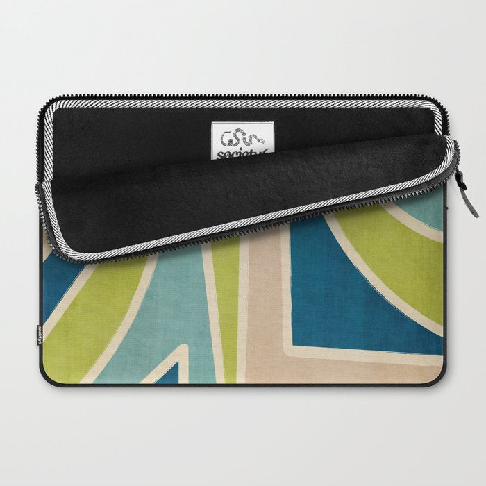 Blue Green Beige Aqua Artwork Laptop Sleeve Gallery Image 2