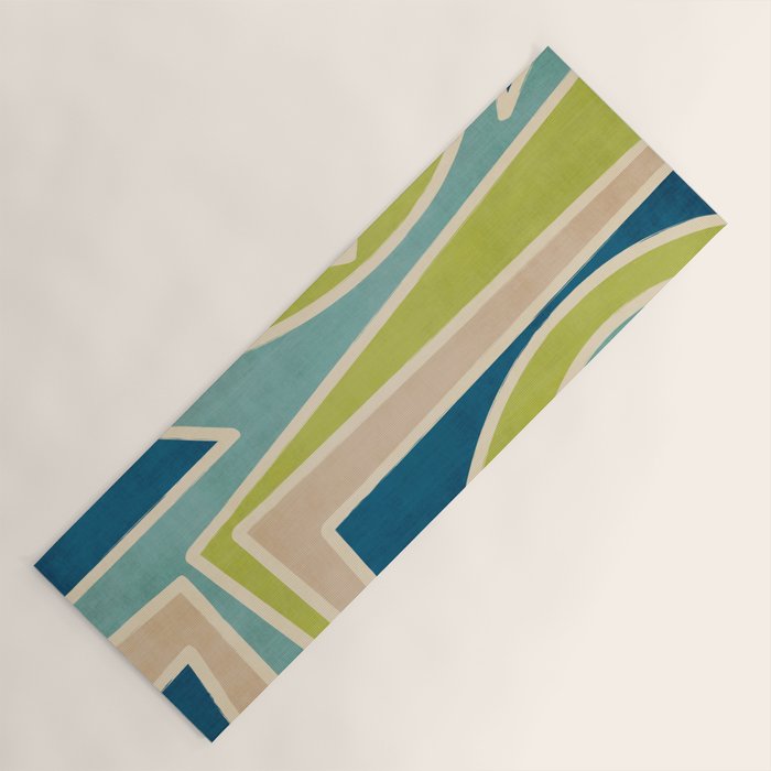 Blue Green Beige Aqua Artwork Yoga Mat