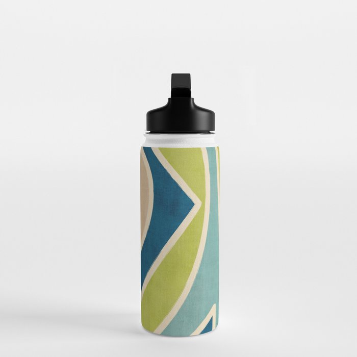 Blue Green Beige Aqua Artwork Water Bottle Gallery Image 3