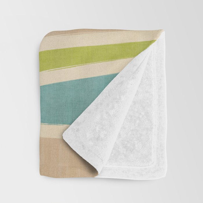 Blue Green Beige Aqua Artwork Throw Blanket Gallery Image 3