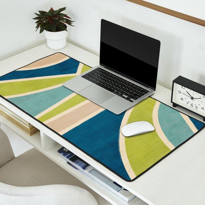 Blue Green Beige Aqua Artwork Desk Mat Gallery Image 2