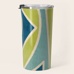 Blue Green Beige Aqua Artwork Travel Mug Gallery Image 3
