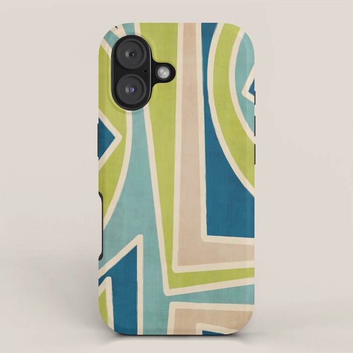Blue Green Beige Aqua Artwork iPhone Case Gallery Image 1